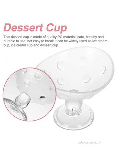 TOYANDONA Footed Ice Cream Cups Crystal Dessert Cup Clear Custard Cup Decorative Trifle Bowl for Sundae Fruit Salad Snack Cocktail Condiment Serveware 400ml