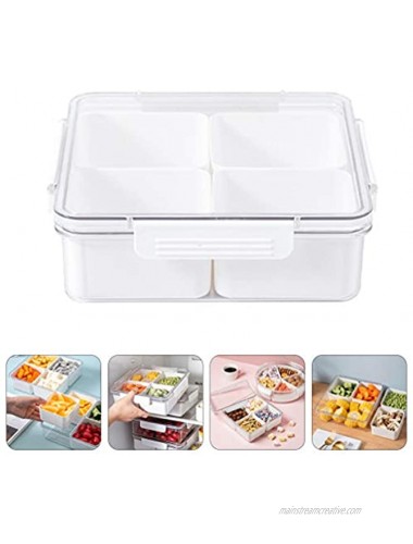 YARNOW Plastic Appetizer Tray with Lid Food Serving Dip Platter Container Snack Veggie Fruit Storage Organizer for Party Buffet