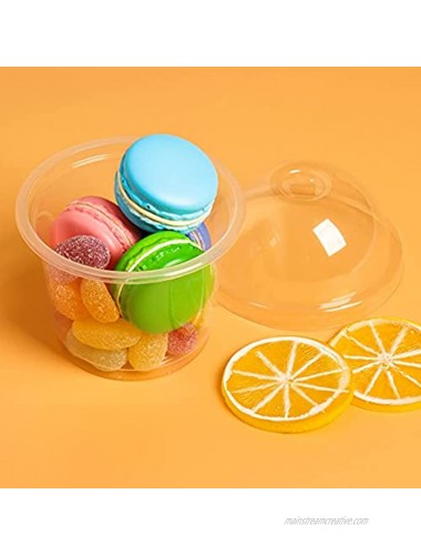 Yzzsjc 30pcs Clear Plastic Dessert Cups 10oz Disposable Snack Bowls with Hole Party Cups with Dome Lids for Fruit,Ice Cream,Cupcake,Drinks,Parfait,Banana Pudding,Jello and Individual Desserts