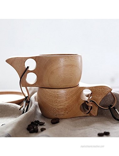Cospring Handmade Wood Bowl Mug for Rice Soup Dip Coffee Tea Decoration 1PC Rubberwood Cup 3 inch Dia by 3-1 8 inch High