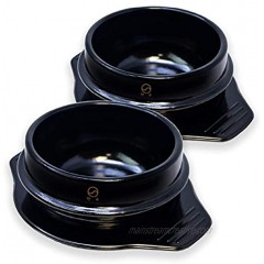 Eutuxia Dolsot Ttukbaegi Stone Bowl with Trivet Tray Set of 2 Small Hot Pot for Cooking Soup Stew Jjigae & Any Food Keep Your Food Hot Until Last Bite Perfect for Home & Restaurant Made in Korea