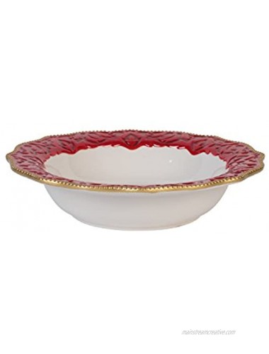 Fitz and Floyd Renaissance Holiday Ceramic Soup Bowl Standard Multicolored