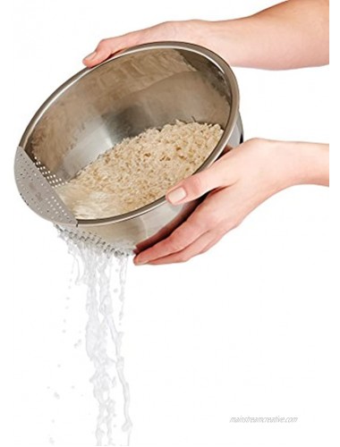 Helen's Asian Kitchen Rice Washing Bowl 3-Quart Stainless Steel