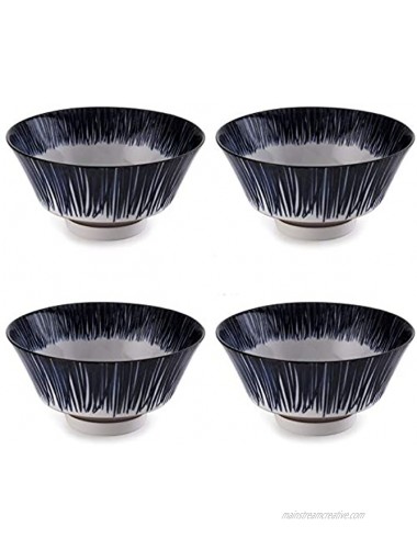 Hinomaru Collection Authentic Japanese Minoyaki Porcelain Handpainted Rice Bowl Tayo Multi Purpose Bowls Set 7.09 fl oz 5 inch W Set of 4 Rice Bowls Set Tokusa