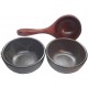 Korean Traditional Ceramic Bowls and Wooden Scoop Set for Makgeolli DongdongjuKorean Raw Rice Wine