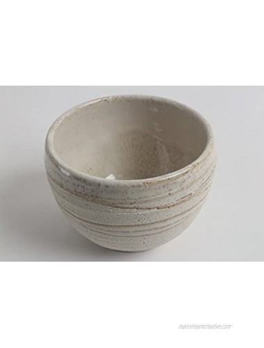 Mino ware Japanese Pottery Large Bowl Matte White Brown Stripe Matcha Rice Bowl made in Japan Japan Import MSB007