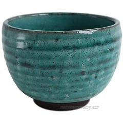 Mino ware Japanese Pottery Large Bowl Sapphire Green Crackled Matcha Rice Bowl made in Japan Japan Import MSB001