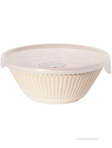 Minorutouki Mino Ware Albee-Water-repellent Lightweight Pack Bowl L beige with Lid φ6.38×H2.48in 10oz Made in Japan