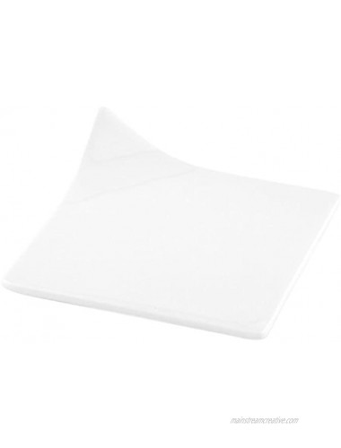 Porcelain Modern Flare Plate Square White 4 inch 10ct Box Restaurantware