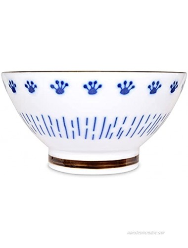 Product of Gifu Japan Japanese Mino Ware Rice Bowl Rice Ramen Noodle Soup Salada Pasta Dish 4.7 inch IRUTTE Blue Cat Design Chawan