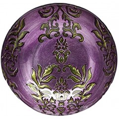 Red Pomegranate Damask 7.5 Purple Green Set Of 2 Individual Bowl One Size