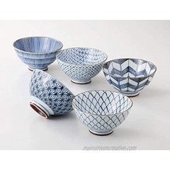 Saikai Pottery Traiditional Japanese Rice Bowls 5 bowls set 19541 One Pack