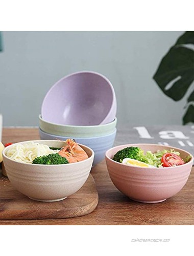 Snack Bowls,Set of 4 Rice Bowls,100% BPA-Free Wheat Straw Fiber Snack Bowls,Eco-friendly Safe Kitchen Bowl for Children Adult Support Microwave 24 oz-4pack