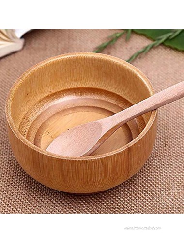 SPDD Creative Chinese Bamboo Bowl,Natural Handcrafted Wooden Dip Bowl Kitchen Utensils Round Food Containers Rice Bowl