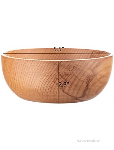 XKXKKE Wooden Rice Bowl Kitchen Household Round Soup Salad Bowl Utensils Food Container Tableware