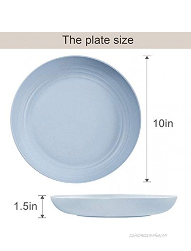 10 inch 4Pcs Unbreakable Dinner Plate-Reusable Plate Set and Microwave Safe-BPA-free Sturdy Tableware-Perfect Choice for Fruit Plater Dinner,Dishes