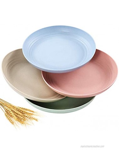 10 inch 4Pcs Unbreakable Dinner Plate-Reusable Plate Set and Microwave Safe-BPA-free Sturdy Tableware-Perfect Choice for Fruit Plater Dinner,Dishes