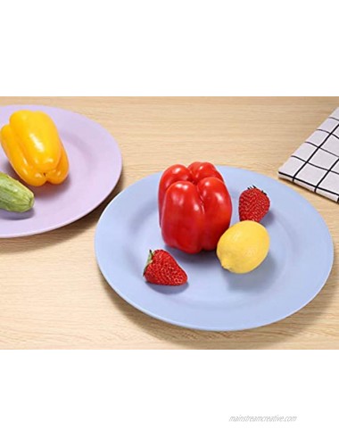 11inch 4pcs Wheat Straw Plates Lightweight & Reusable Large Plate Set Dishwasher & Microwave Safe Perfect for Kitchen Dinner Dishes Healthy for Kids & Adult BPA Free & Eco-Friendly 4 Colors
