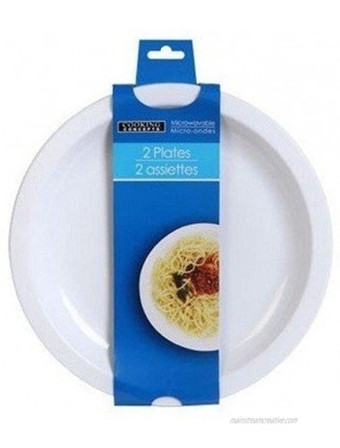 2 Pack Cooking Concepts 10 Inch White Microwaveable Plates 10
