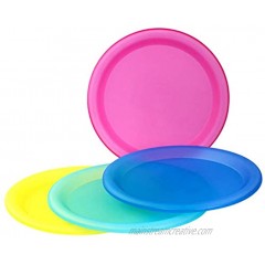 4 Pc Durable Reusable Plate Set BPA-Free Sturdy Party Picnic Dinner Plates Assorted Colors