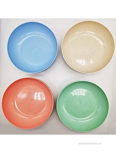 Acroyan Wheat Straw Dinner Plate Set of 8 Pack Microwave and Dishwasher Safe Lightweight Wheat Straw Dishes Degradable Plastic Plates Reusable and Eco-friendly- Great for Kids & Adult-5.7in,Round