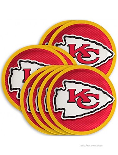 Amscan Kansas City Chiefs NFL Football Red Yellow Dinner plates 9 Multicolor,552339