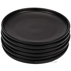 BonNoces 6-in Small Matte Porcelain Appetizer Plate Elegant Round Mini Size Serving Plate for Dessert Salad Snacks Set of 6 Black