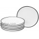 BonNoces 6-inch Small Porcelain Appetizer Plates  White with Black Edges Dinner Side Dishes Serving Plate Dessert Salad Snacks Plate Set of 6