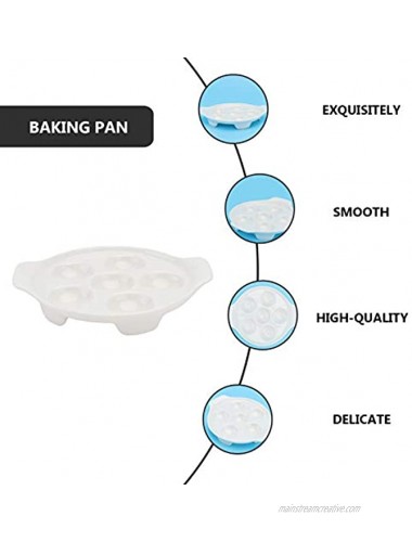 Cabilock White Ceramic Escargot Plates Porcelain Footed Escargot Plate 6 Compartment Holes Dish