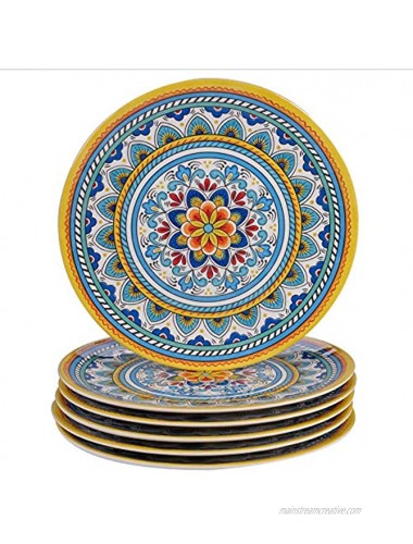 Certified International Portofino 11 Melamine Dinner Plate Set of 6 Multi Colored