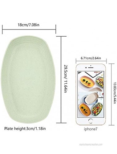 CUGBO 8 Pack 11'' Wheat Straw Extra Large Dinner Plates-Unbreakable Dishes and plates Set Non-toxin BPA Free Fruit Snack Containers Dinnerware for Salad Dessert Dinner
