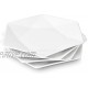 Delling Star-Geometric 11”White Dinner Plates Large Serving Platters Dessert Salad Plates for Meat Appetizers Dessert Sushi Party ,Set of 4
