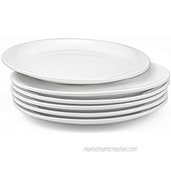 Foraineam 6 Pieces Porcelain Dinner Plates Approximate 10 Inch Round Salad Plate White Dinnerware Dish Catering Serving Plates