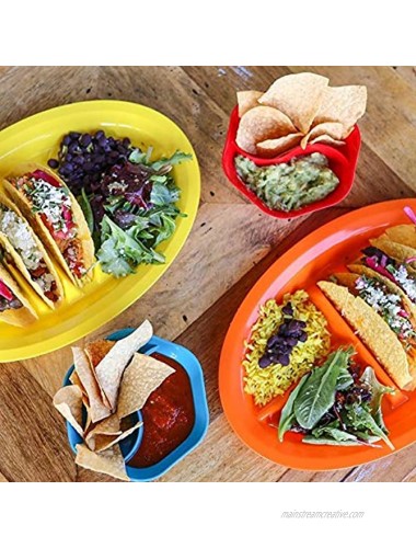 Jarratt Industries Fiesta Taco Holder Plate Microwave and Dishwasher Safe Set of 6 Taco Plates Made in the USA