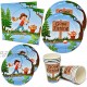 Little Fisherman Gone Fishing Party Supplies Tableware Set 24 9" Paper Dinner Plates 24 7" Dessert Plate 24 9 Oz Cups 50 Lunch Napkin for Kids Camping Fish Tournament Themed Baby Shower Birthday Decor