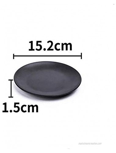MBB Set of 3 Black 6 Inch Melamine Ware Dinner Plates Dishes Dinnerware Shatter-proof