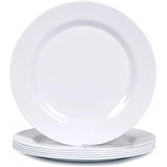 Melamine Dinner Plates Set 10 3 4 Inch Dinner Dishes Set 6pcs White Dishwasher Safe