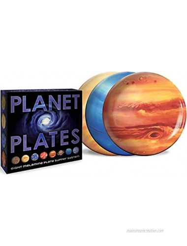 Planet Plates Set Eight 10 Inch Melamine Astronomy Dinner Plates