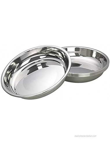 Ponpong 4-Pack 18 10 Stainless Steel Round Plates Dinner Plates 9.44 Inch