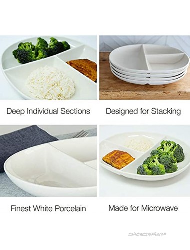 Portion Control Plate for Healthy Eating & Bariatric Diet | Divided Porcelain Dinner Plate 1