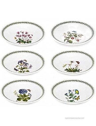 Portmeirion Botanic Garden Soup Plate Set of 6 Assorted Motifs