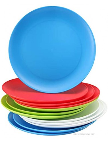 Set of 12 – Plastic Kids Plates 9 Inch Kid Plates Reusable Kids plate – Dinner Plastic Plates for Kids BPA Free Food Safe Kids Dishes- Assorted Colors kid Plates Microwave Dishwasher Safe