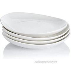 Sweese 151.401 Porcelain Dessert Salad Plates 7.8 Inch Set of 4 White