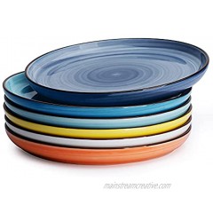 Sweese 165.002 Porcelain Round Dessert Salad Plates 7.4 Inch Set of 6 Hot Assorted Colors