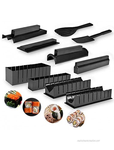 10 Pieces Sushi Making Kit for Beginners Plastic Sushi Maker Tool with 8 Sushi Rice Roll Mold Shapes and Knife Deluxe Professional DIY Home Sushi Tool Set for Restaurant Hotel