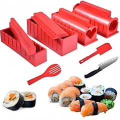 11 Pcs Sushi Making Kit DIY Sushi Maker for Beginners Home Sushi Kit with 8 Sushi Rice Roller Molds+ Sushi Knife Perfect Homemade Sushi Making Kit