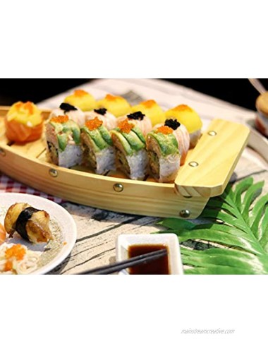 14.5“ Wooden Sushi Serving Tray Boat Plate for Restaurant or Home