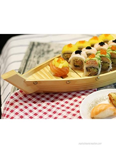 14.5“ Wooden Sushi Serving Tray Boat Plate for Restaurant or Home