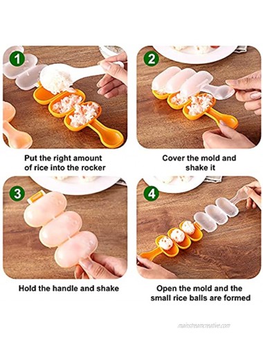 7 Pcs Set Sushi Maker Tool Sushi Shake Rice Ball Mold Include 1 Rice Ball Mold 2 Size Triangle Sushi Mold 3 Animal Rice Decorating Mold and 1 Piece Rice Scoop