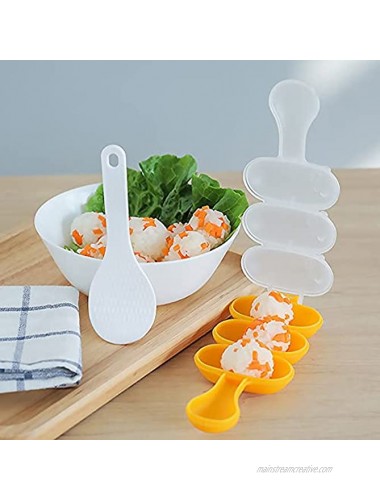 7 Pcs Set Sushi Maker Tool Sushi Shake Rice Ball Mold Include 1 Rice Ball Mold 2 Size Triangle Sushi Mold 3 Animal Rice Decorating Mold and 1 Piece Rice Scoop